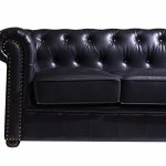 sofa chester 3 plazas cuero negro